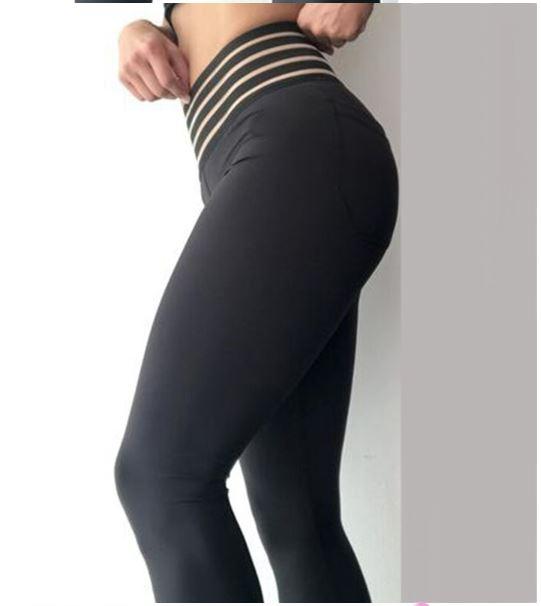 High Waist Fold Leggings with Pickets