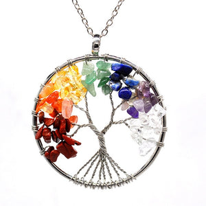 7 Chakra Stone Tree of Life Pendant