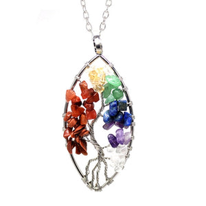 7 Chakra Stone Tree of Life Pendant