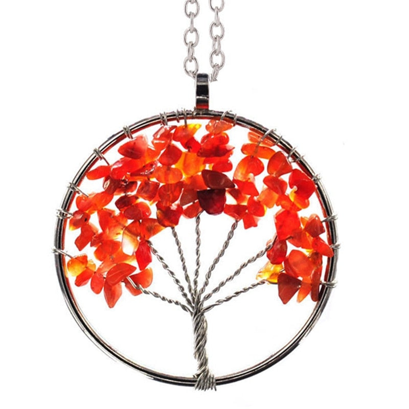 7 Chakra Stone Tree of Life Pendant