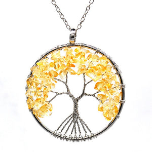 7 Chakra Stone Tree of Life Pendant