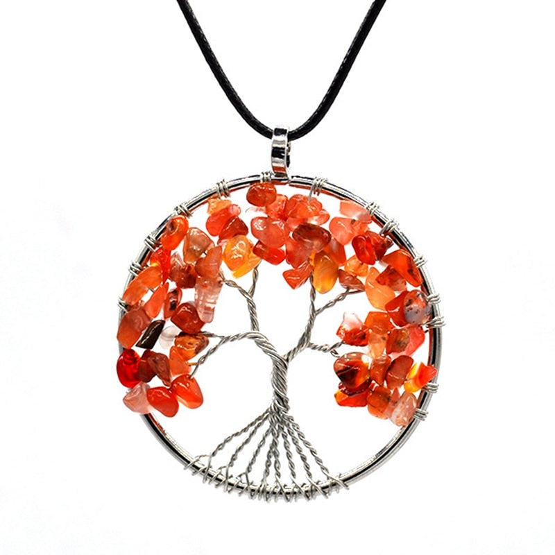 7 Chakra Stone Tree of Life Pendant