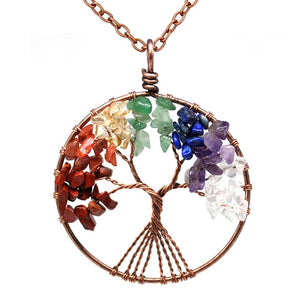 7 Chakra Stone Tree of Life Pendant