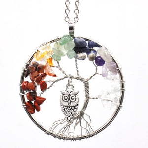 7 Chakra Stone Tree of Life Pendant