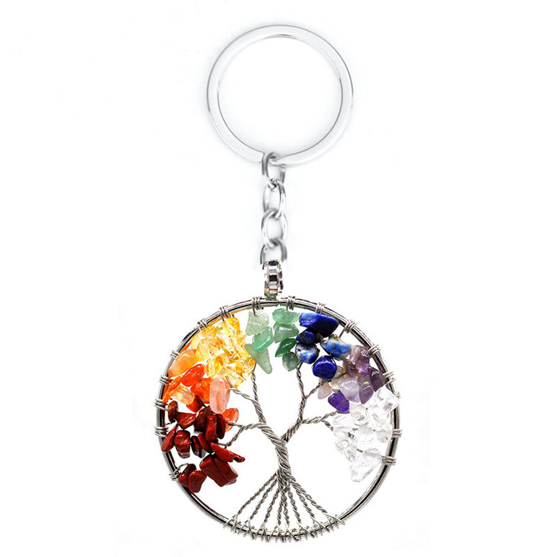 7 Chakra Stone Tree of Life Pendant