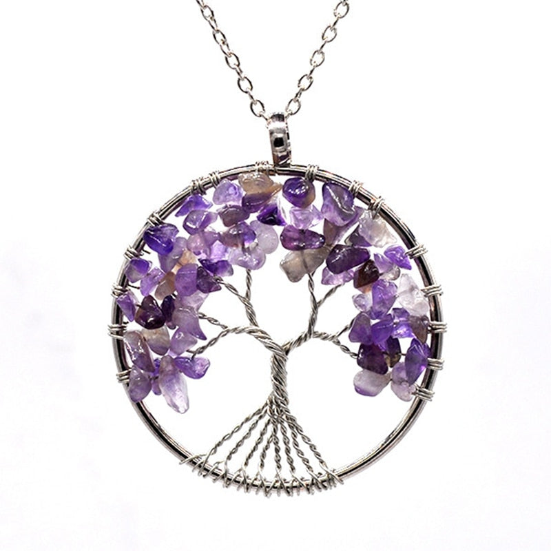 7 Chakra Stone Tree of Life Pendant