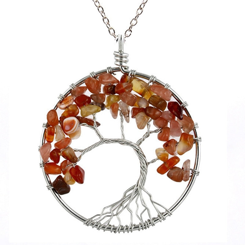 7 Chakra Stone Tree of Life Pendant