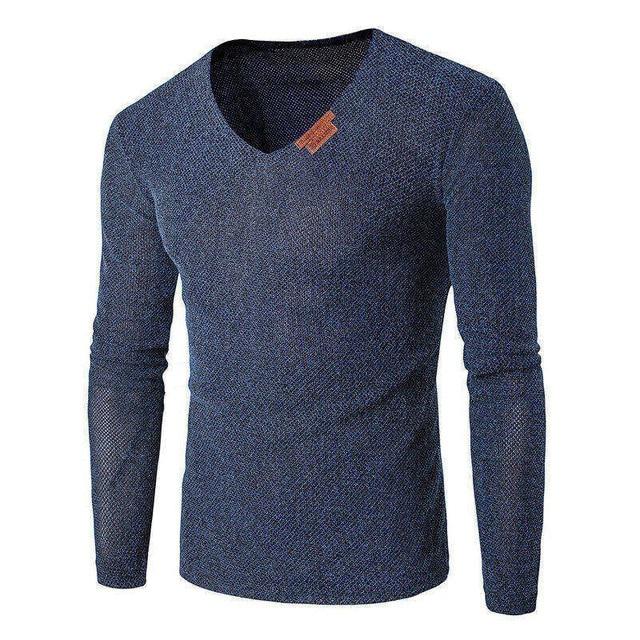 Plus Size Solid V Neck Pullover