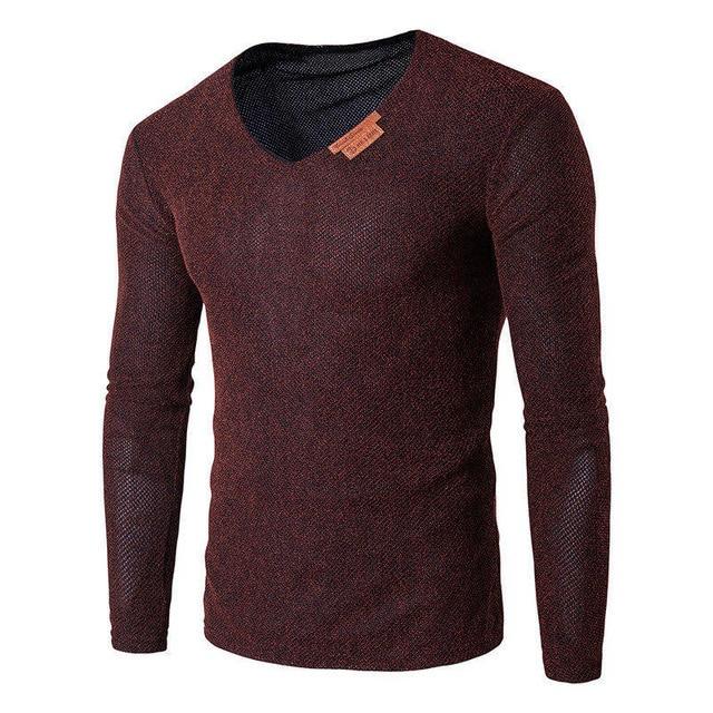 Plus Size Solid V Neck Pullover