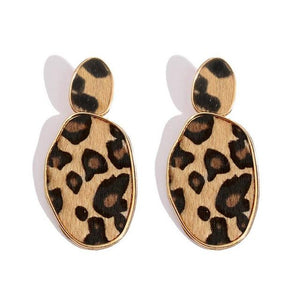 Leopard Long Dangle Earrings