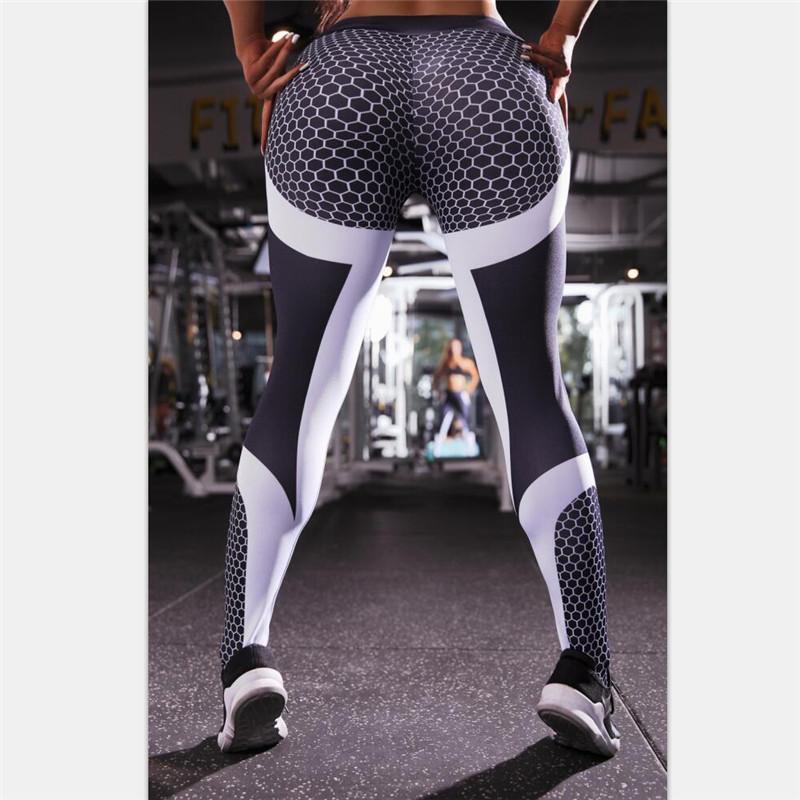 Breathable 3D Mesh Pattern Print Leggings